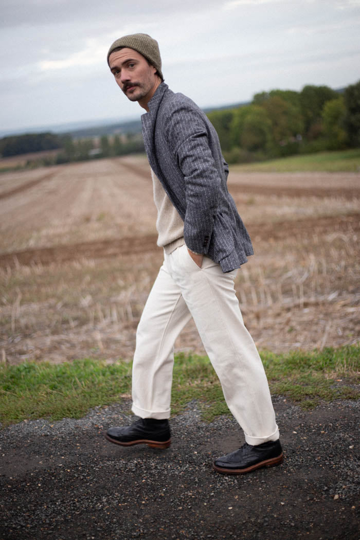 men's gray jacket look