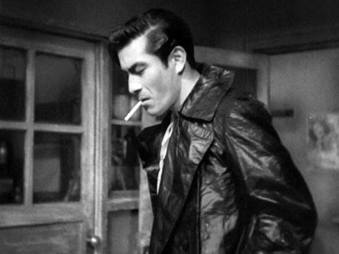 Toshiro Mifune Japanese men's black trench coat