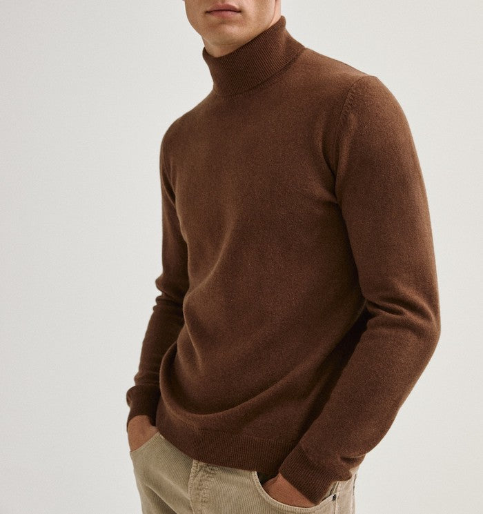 turtleneck brown sweater