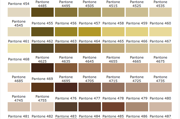 pantone-beige color chart