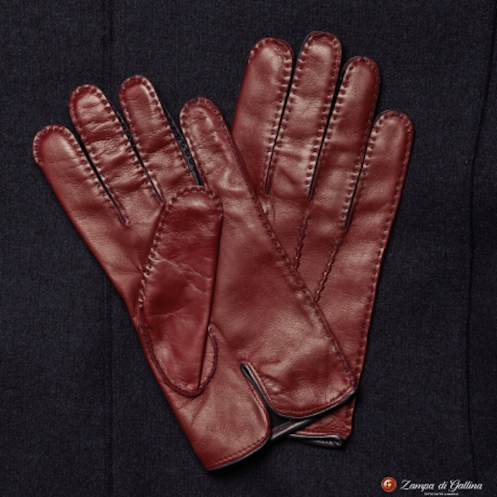 burgundy leather gloves