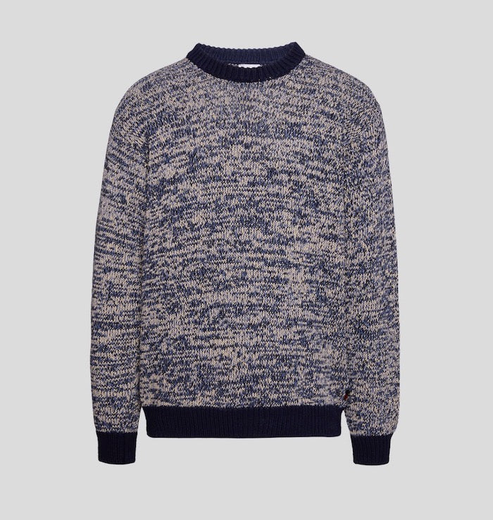 pull mouchete colore bleu gris