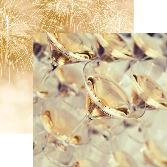 Reminisce New Year Celebration Champagne Toast Patterned Paper Image 1