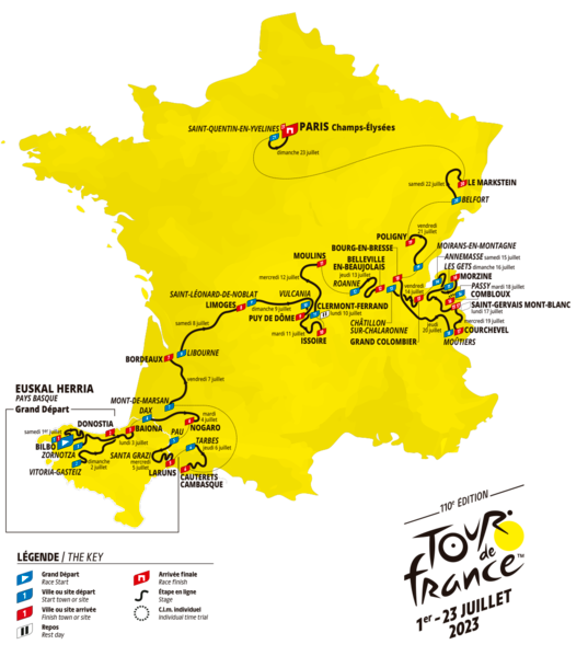 2023 Tour de France Route