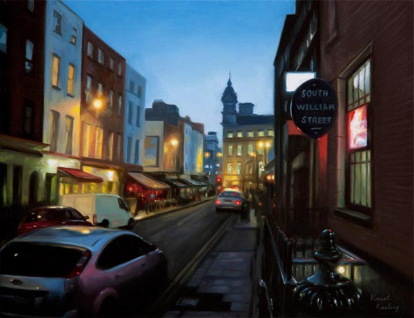 Oil painting of South William Street, Dublin 2