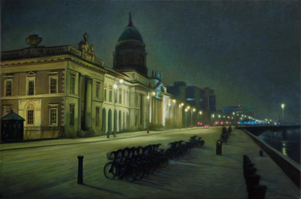 Oil Painting of The Custom House in Dublin