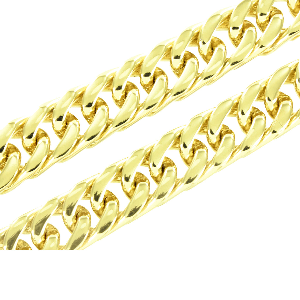 Stainless Steel Miami Cuban Chain Yellow Gold Finish 8 MM | Master of Bling