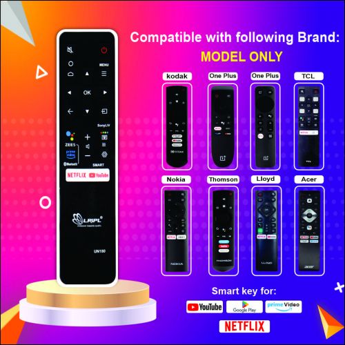 LRIPL UN180 7-in-1 Universal Replacement Remote Control for Oneplus, Nokia, Thomson, Kodak, Lloyd, TCL and Acer Smart LCD LED TV