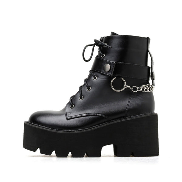 GOTH PUNK CHAIN RING BOOTS – kokopiecoco