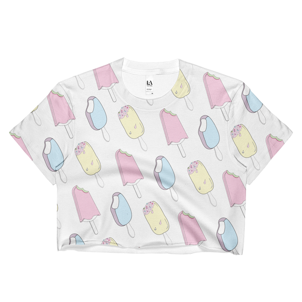 NEW 2017 SUMMER ICECREAM ALL OVER CROP TOP -MADE IN USA (SWEATSHOP-FRE ...