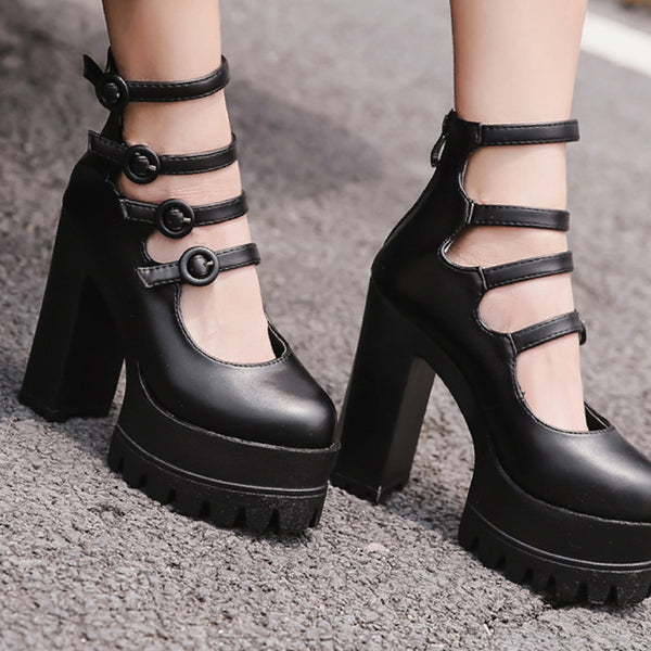 2019 KAWAII GOTH BUCKLE TUMBLRHIGH HEEL PLATFORM – kokopiecoco