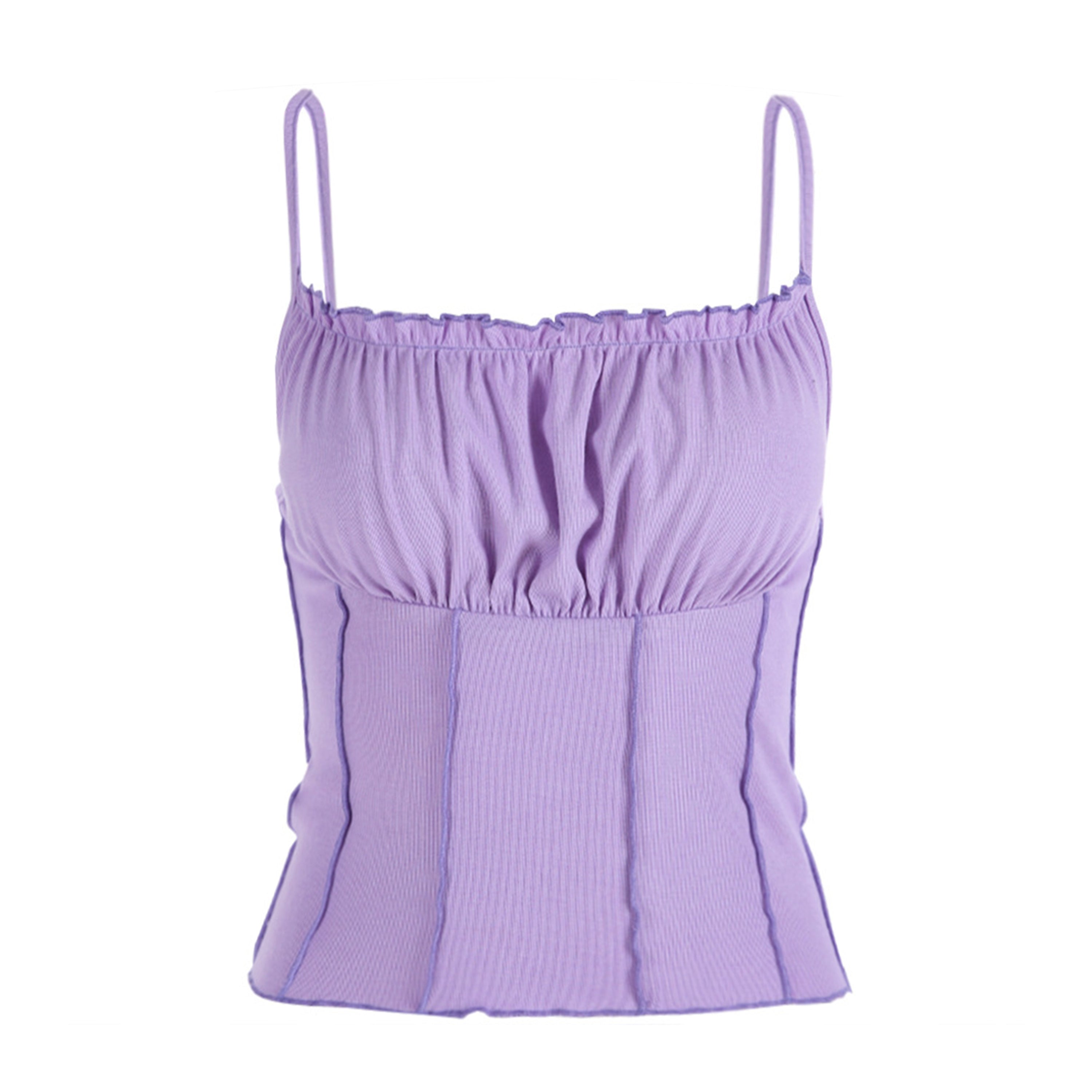 purple ruffle crop top