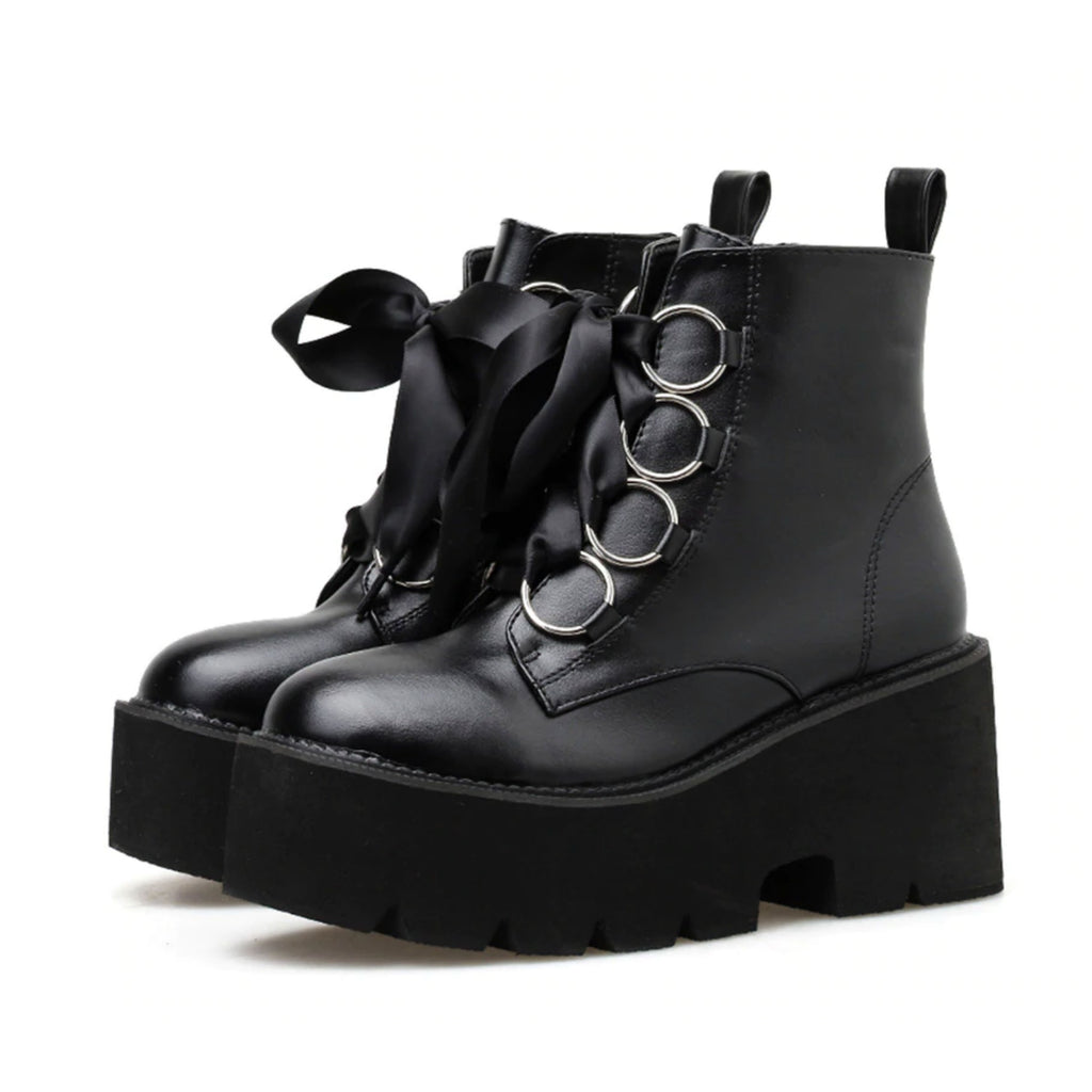 KAWAII GOTH GRUNGE RING LACE BOOTS – kokopiecoco