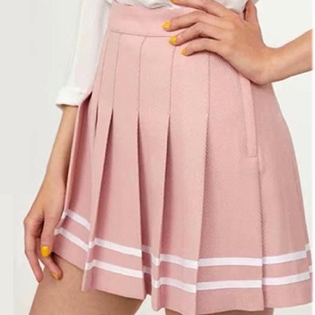 pink and grey skirt