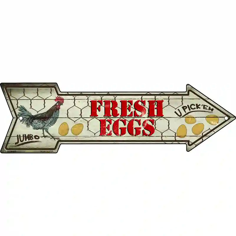 Fresh EGGS Novelty Metal Arrow Sign