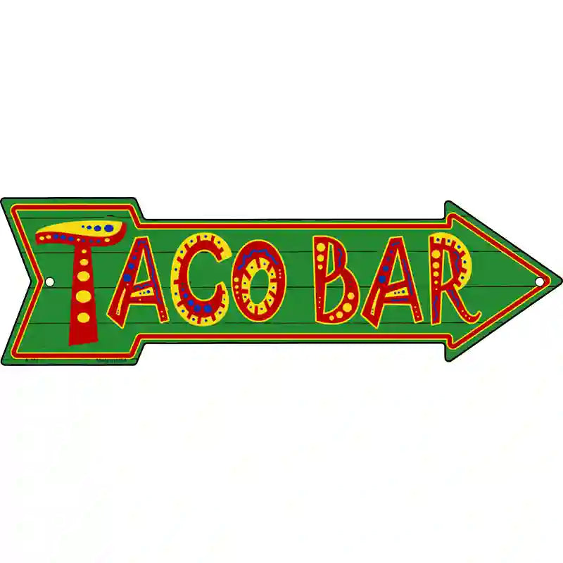 Taco BAR Novelty Metal Arrow Sign