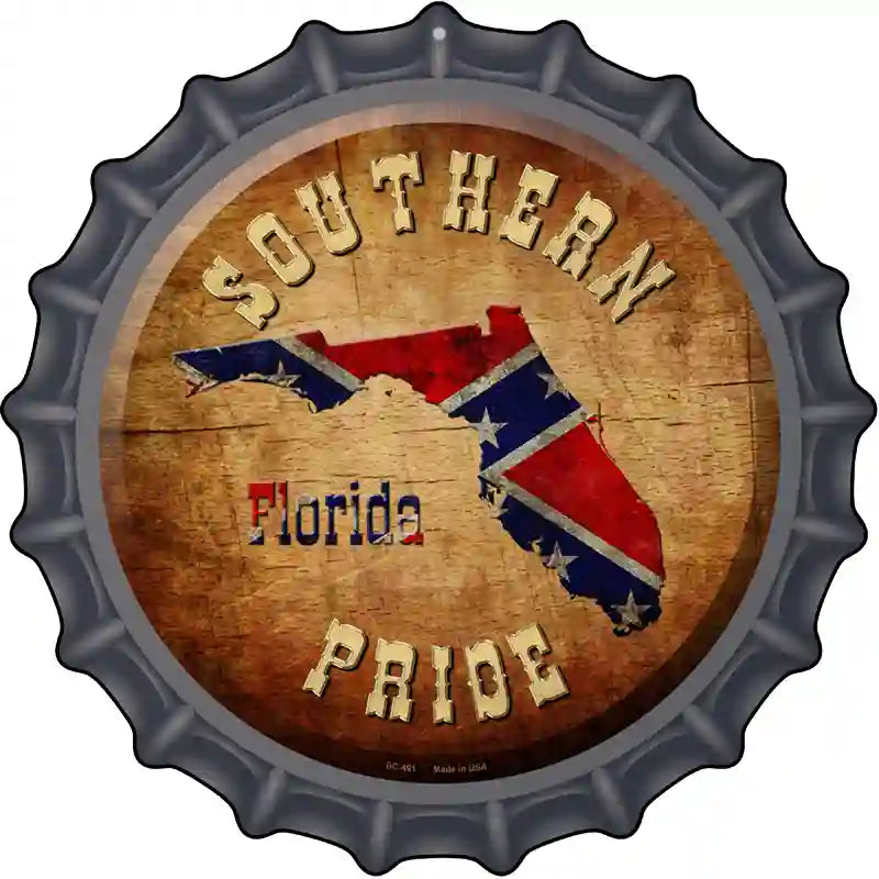 Southern Pride Florida Novelty Metal Bottle CAP Sign BC-491