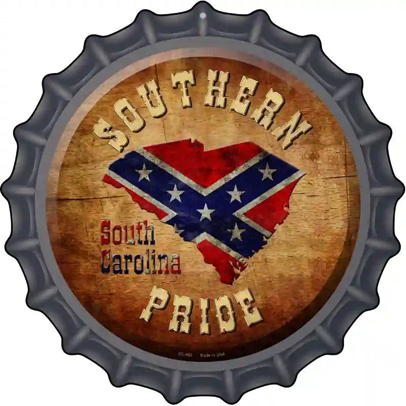 Southern Pride South Carolina Novelty Metal Bottle CAP Sign BC-492