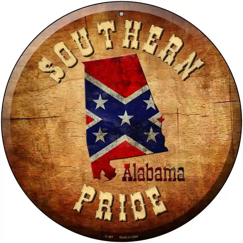 Southern PRIDE Alabama Novelty Metal Circular Sign