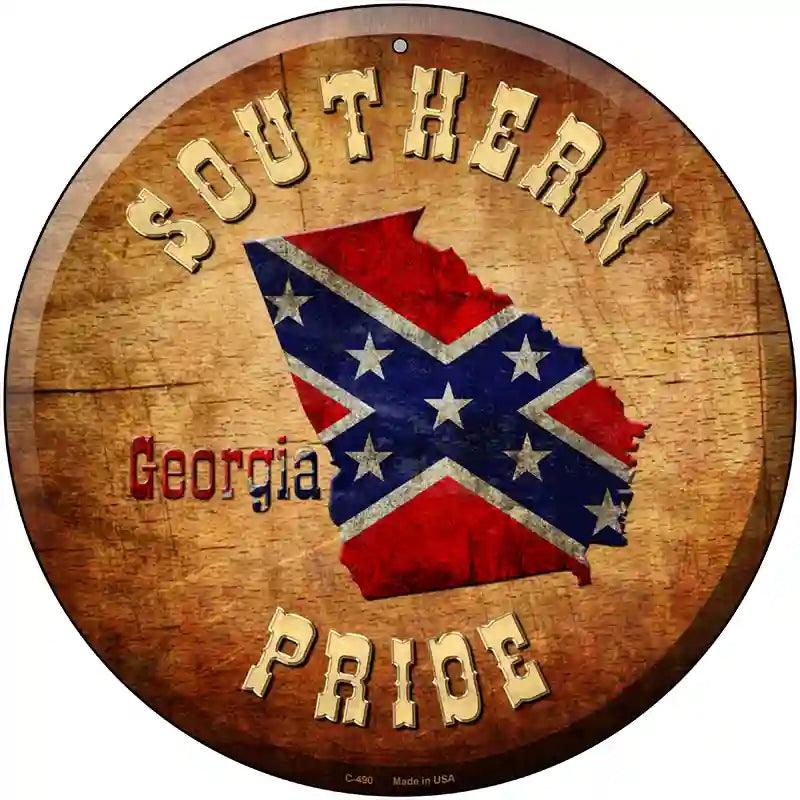 Southern PRIDE Georgia Novelty Metal Circular Sign
