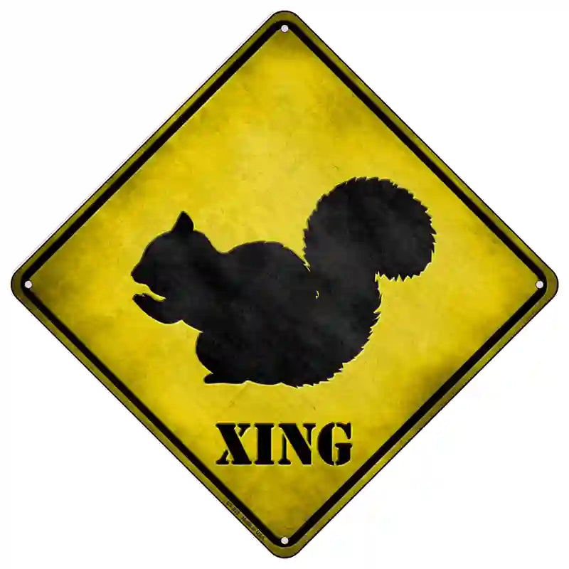 Squirrel Xing Novelty Metal Crossing Sign