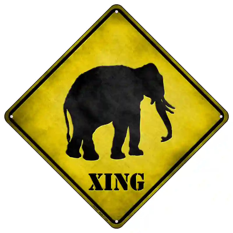 Elephant Xing Novelty Metal Crossing Sign
