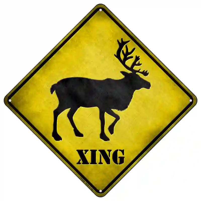 Elk Xing Novelty Metal Crossing Sign