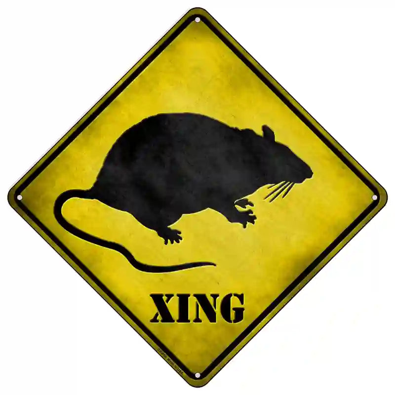 Rat Xing Novelty Metal Crossing Sign
