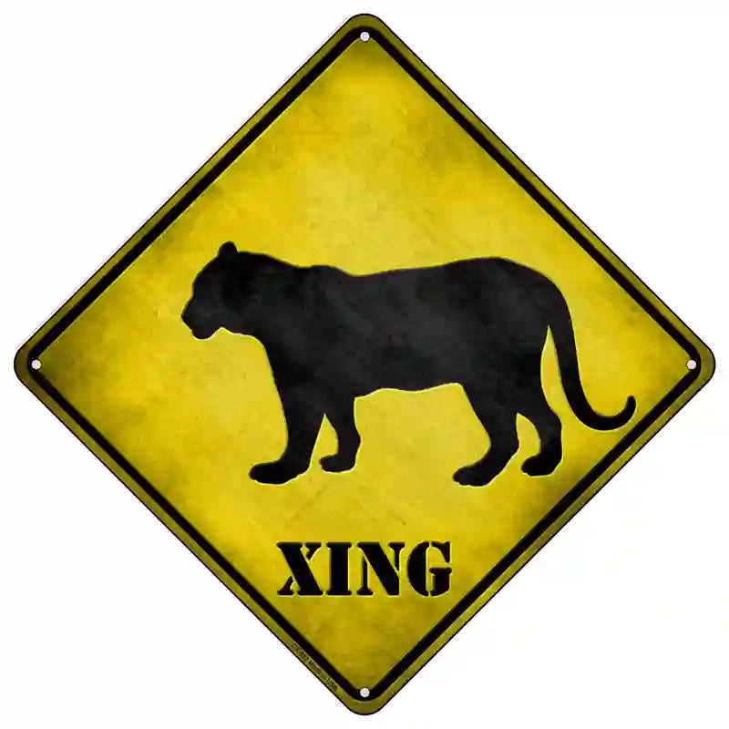 Tiger Xing Novelty Metal Crossing Sign