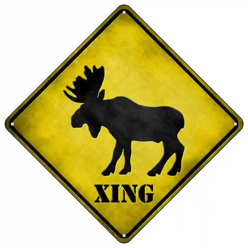 Moose Xing Novelty Metal Crossing Sign