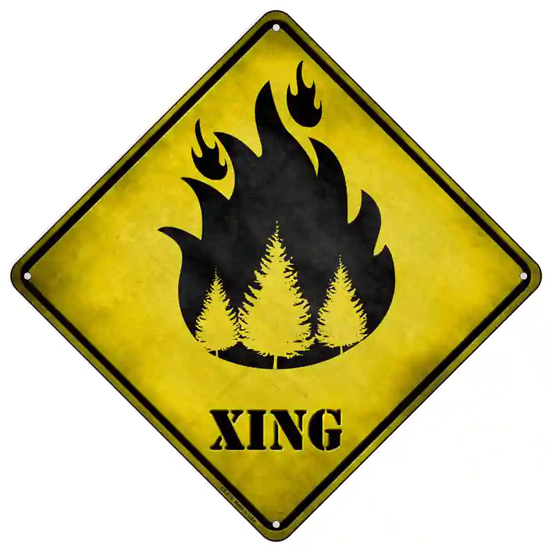 ForEst FirE Xing NovElty MEtal Crossing Sign