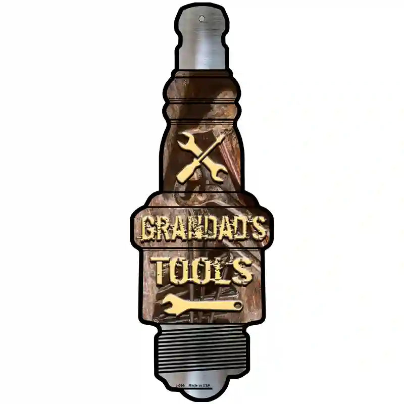 Grandads TOOLS Novelty Metal Spark Plug Sign J-064
