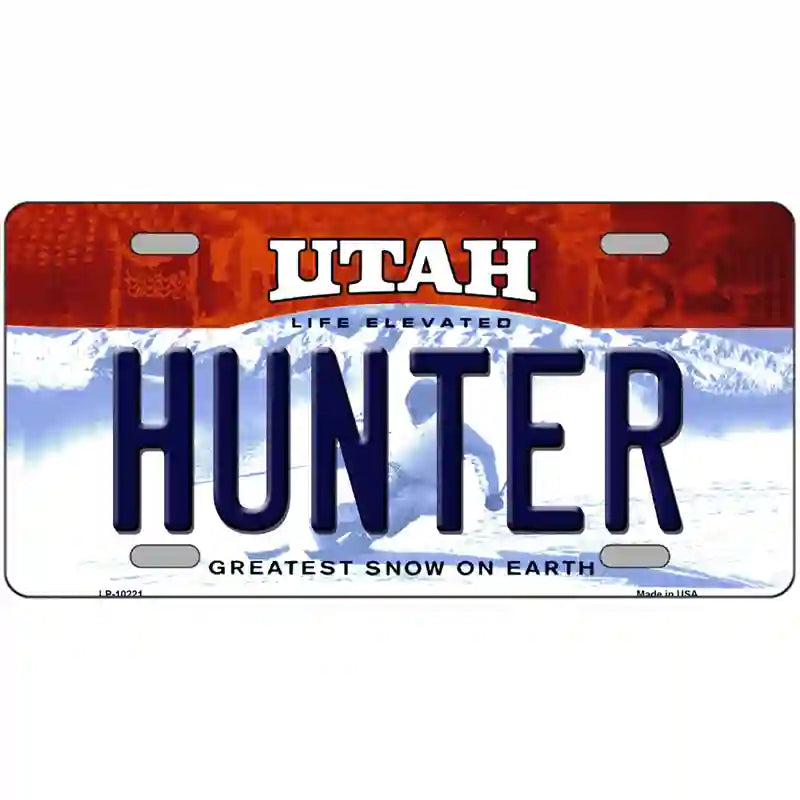 HUNTER Utah Metal Novelty License Plate
