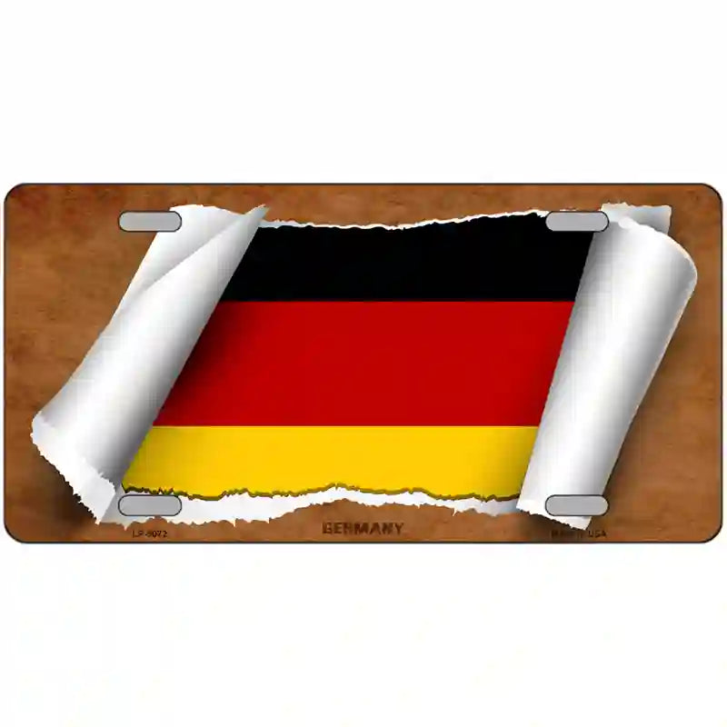 GERMANY Flag Scroll Metal Novelty License Plate