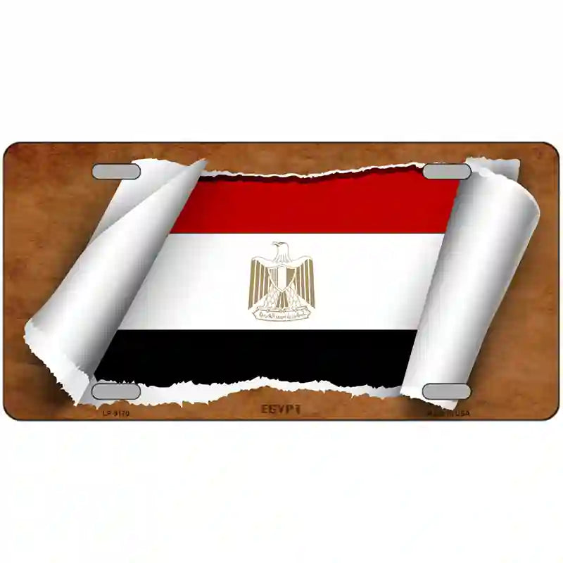 EGYPT Flag Scroll Metal Novelty License Plate