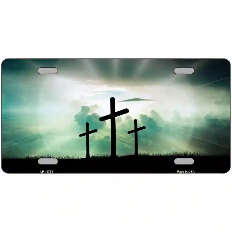 Crosses in the SUN Blue Novelty License Plate