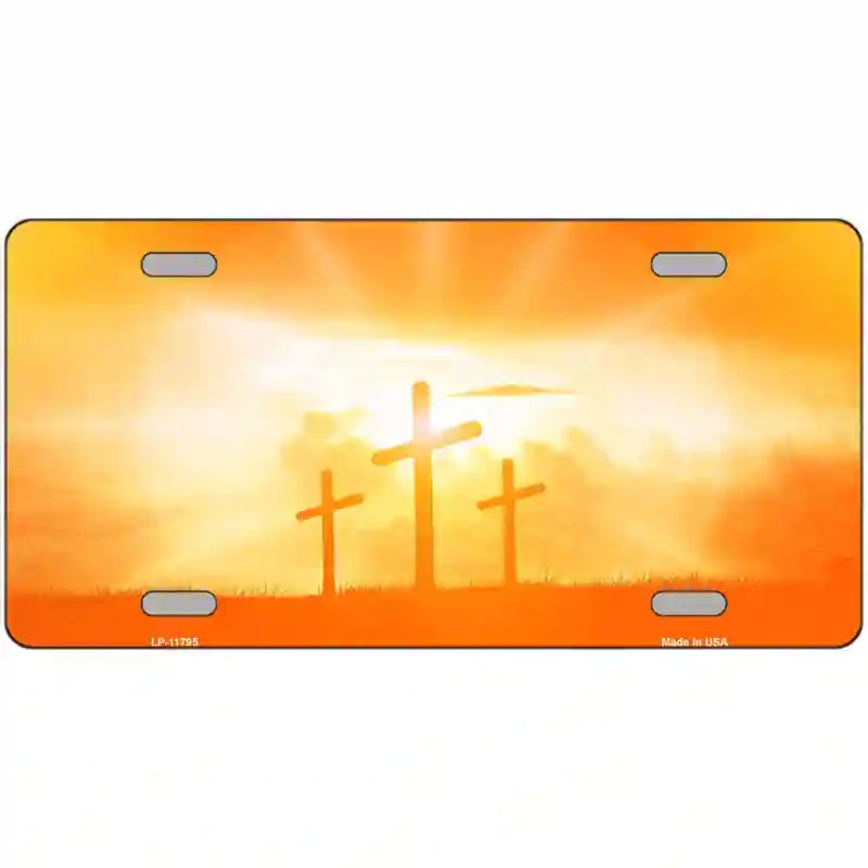 Crosses in the SUN Orange Novelty License Plate