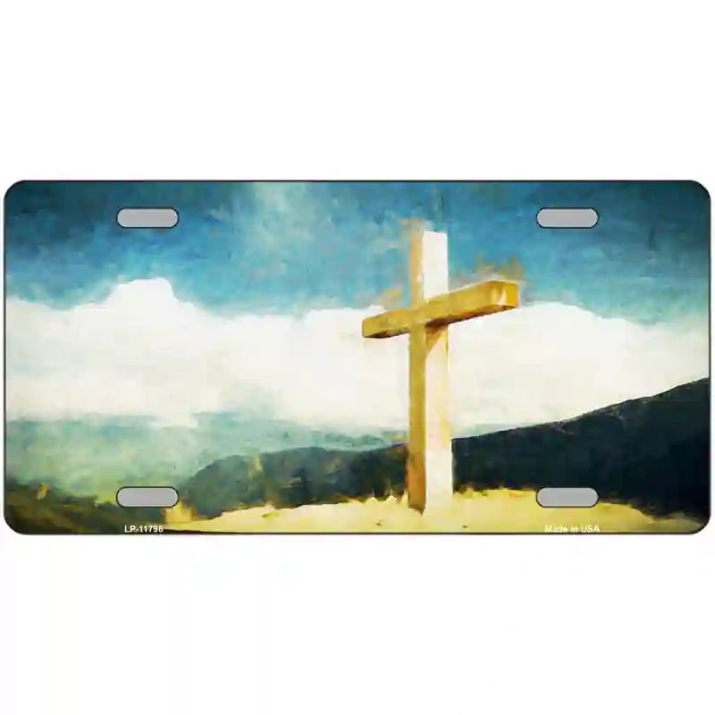 Lone Cross in the SKY Novelty License Plate