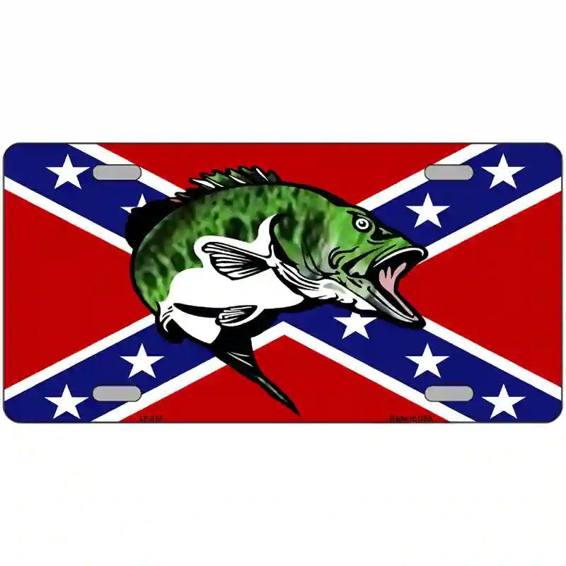 REBEL Fish Metal Novelty License Plate