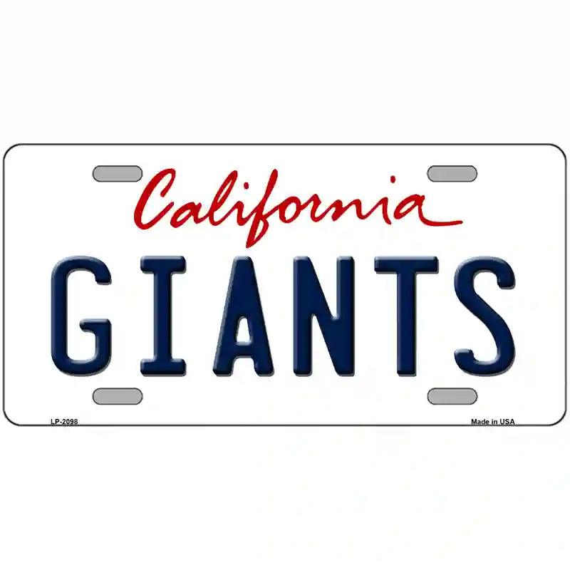 Giants CALIFORNIA State Novelty Metal License Plate
