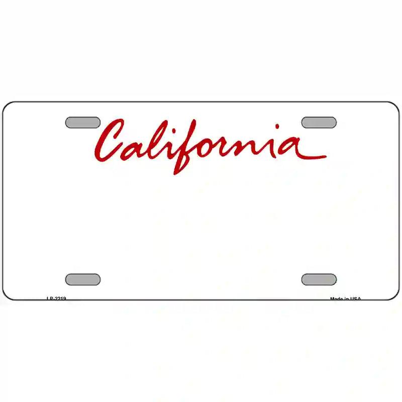CALIFORNIA State Blank Novelty Metal License Plate