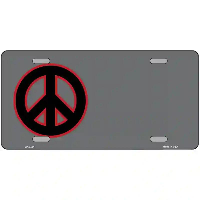 PEACE Symbol Offset Metal Novelty License Plate