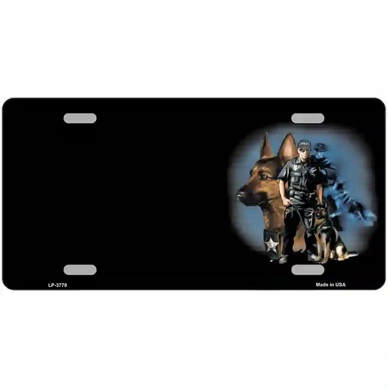 Policeman K9 DOG Offset Metal Novelty License Plate