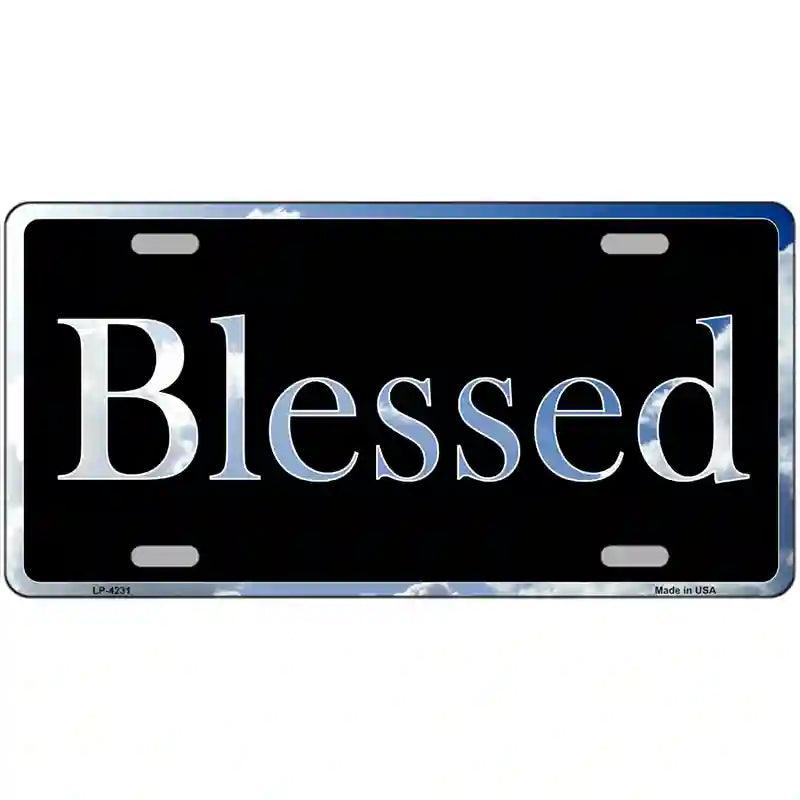 Blessed Blue SKY Cloud Metal Novelty License Plate