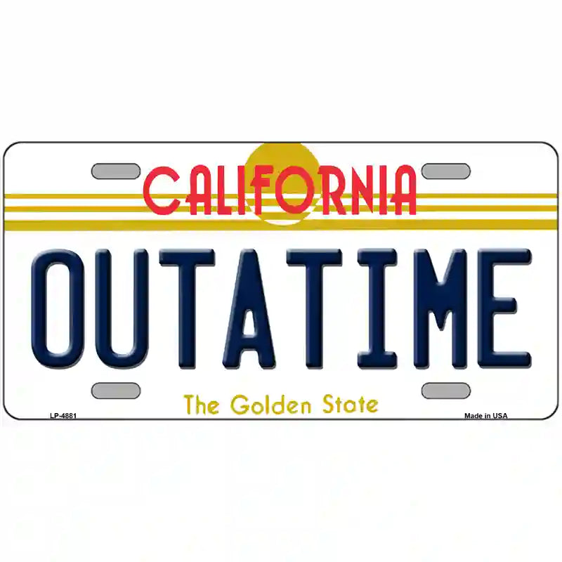 CALIFORNIA Outtatime Novelty Metal License Plate