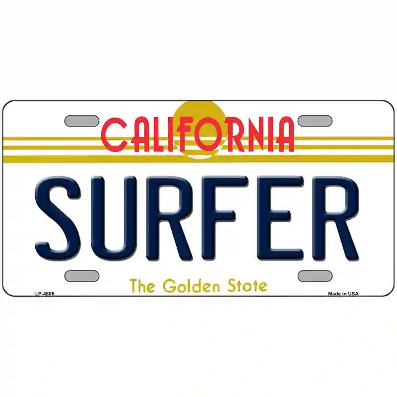 Surfer CALIFORNIA Novelty Metal License Plate
