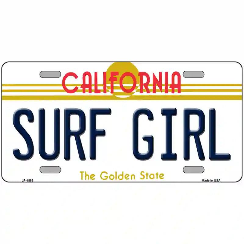 Surf Girl CALIFORNIA Novelty Metal License Plate