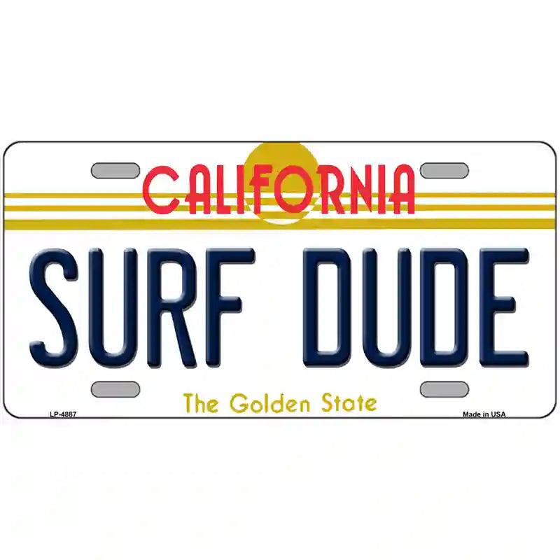 Surf Dude CALIFORNIA Novelty Metal License Plate