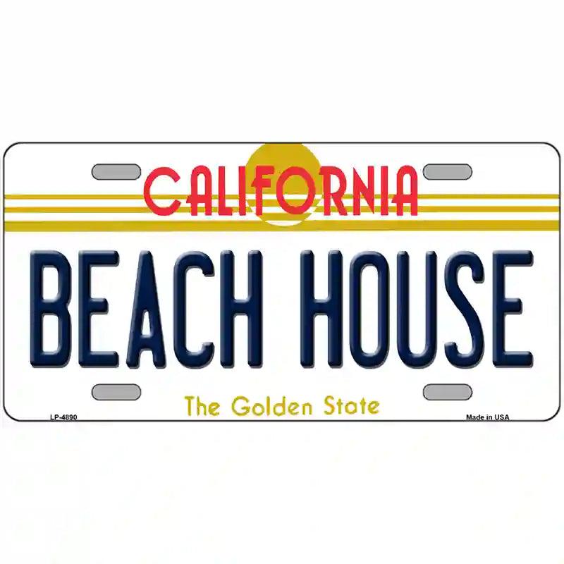 BEach HOUSE California Novelty Metal License Plate