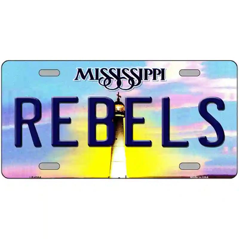 REBELs Mississippi Novelty Metal License Plate